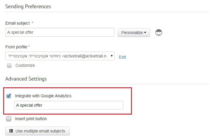 Google analytics integration