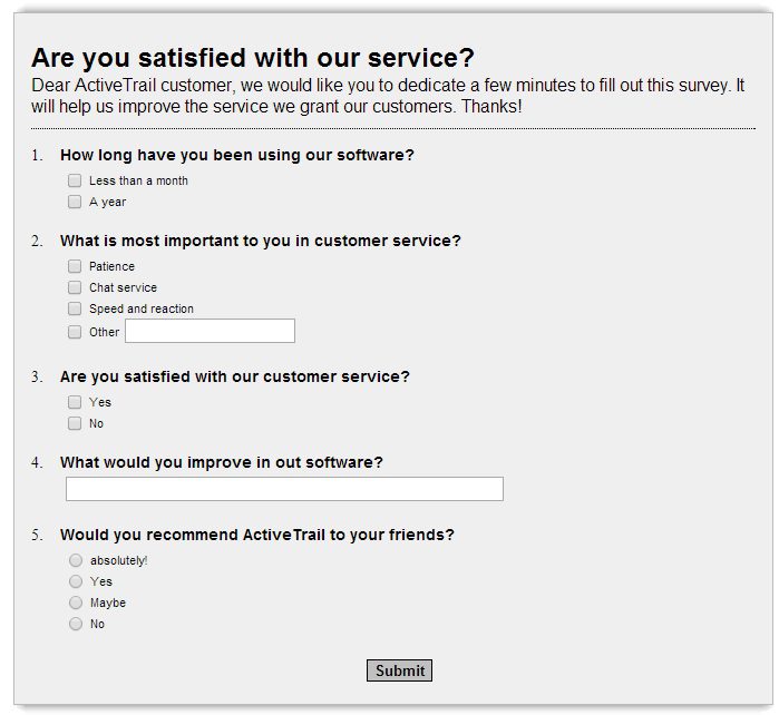 Create online survey in just a few clicks