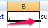 excel comma