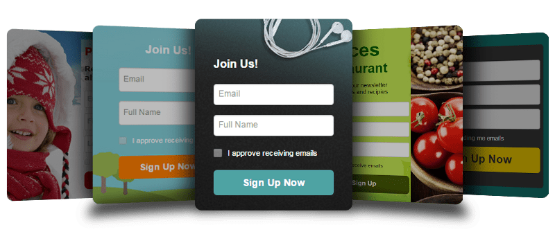 Sign up form in landing page