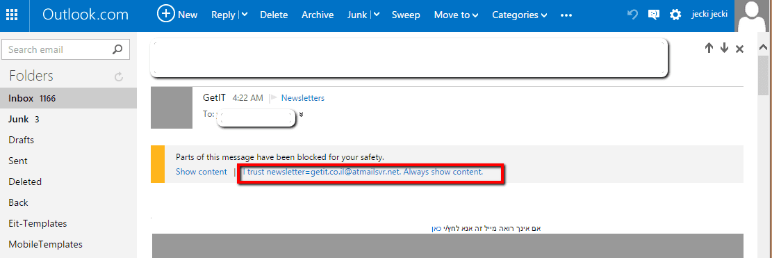 Hotmail Safe Senders