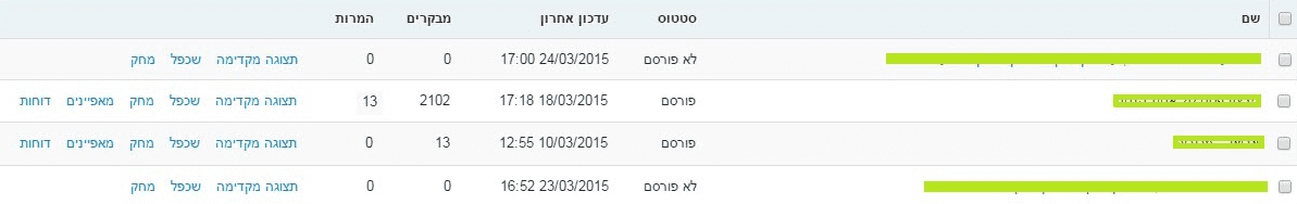 רשימת הדפים