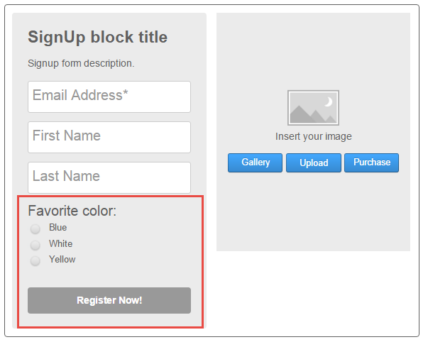 SignUp block title