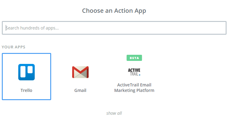 choose an action app