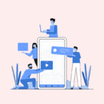 People holding text boxes