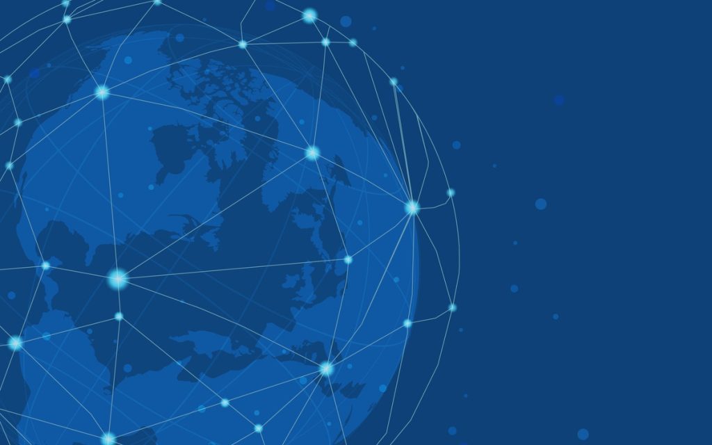 earth surrounded by information network