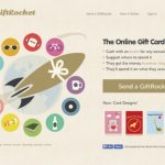 דוגמה לשילוב נכון של הנעה לפעולה בדף הנחיתה של חברת GiftRocket, המתמחה בכרטיסי ברכה